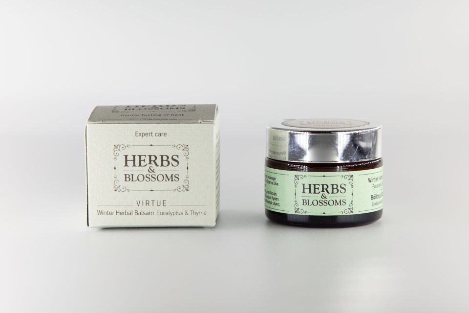 Herbs & Blossoms - VIRTUE Winter Herbal Balsam / Container and Box